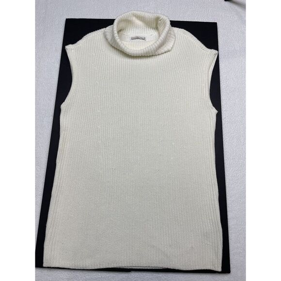 Abercrombie Fitch White Heavy Ribbed Turtleneck Midi Sweater Dress Size XLp. - Picture 4 of 10